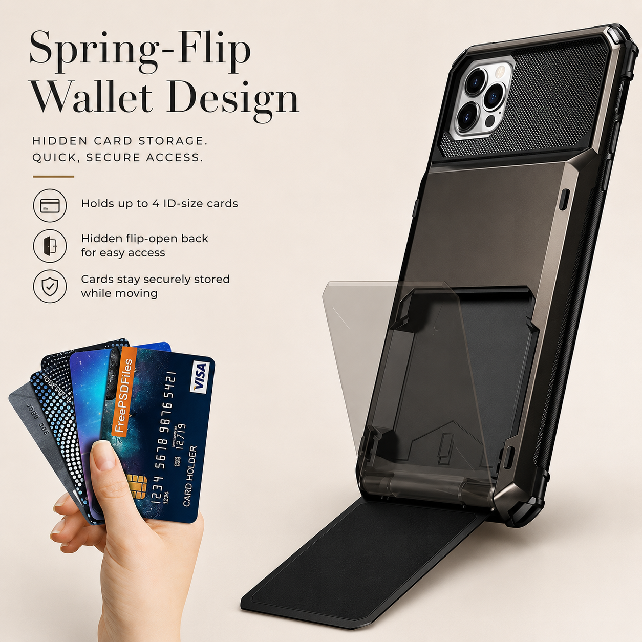 Premium iPhone Case Wallet MagSafe Compatible Magnetic Card Holder Shockproof Protective Cover Camera Lens Protection Slim Full Coverage
