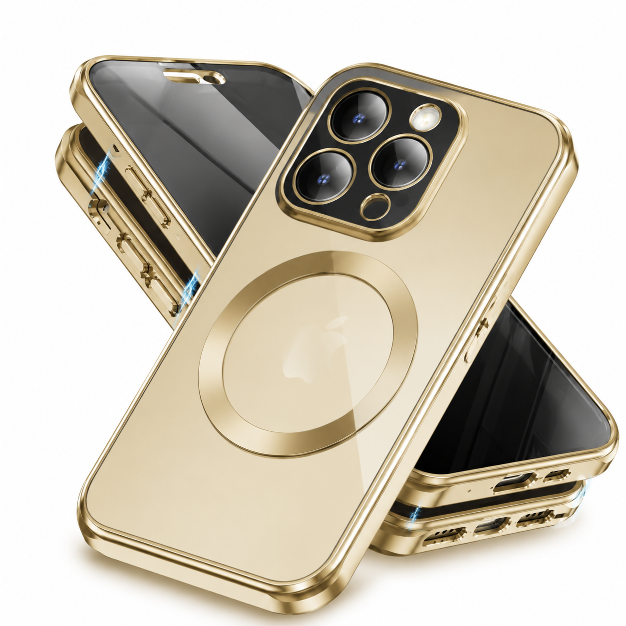 Premium iPhone Case MagSafe Compatible Magnetic Privacy Screen Protective Cover Anti Spy Frosted Glass Back Shockproof Camera Protection Ultra Thin Full Coverage