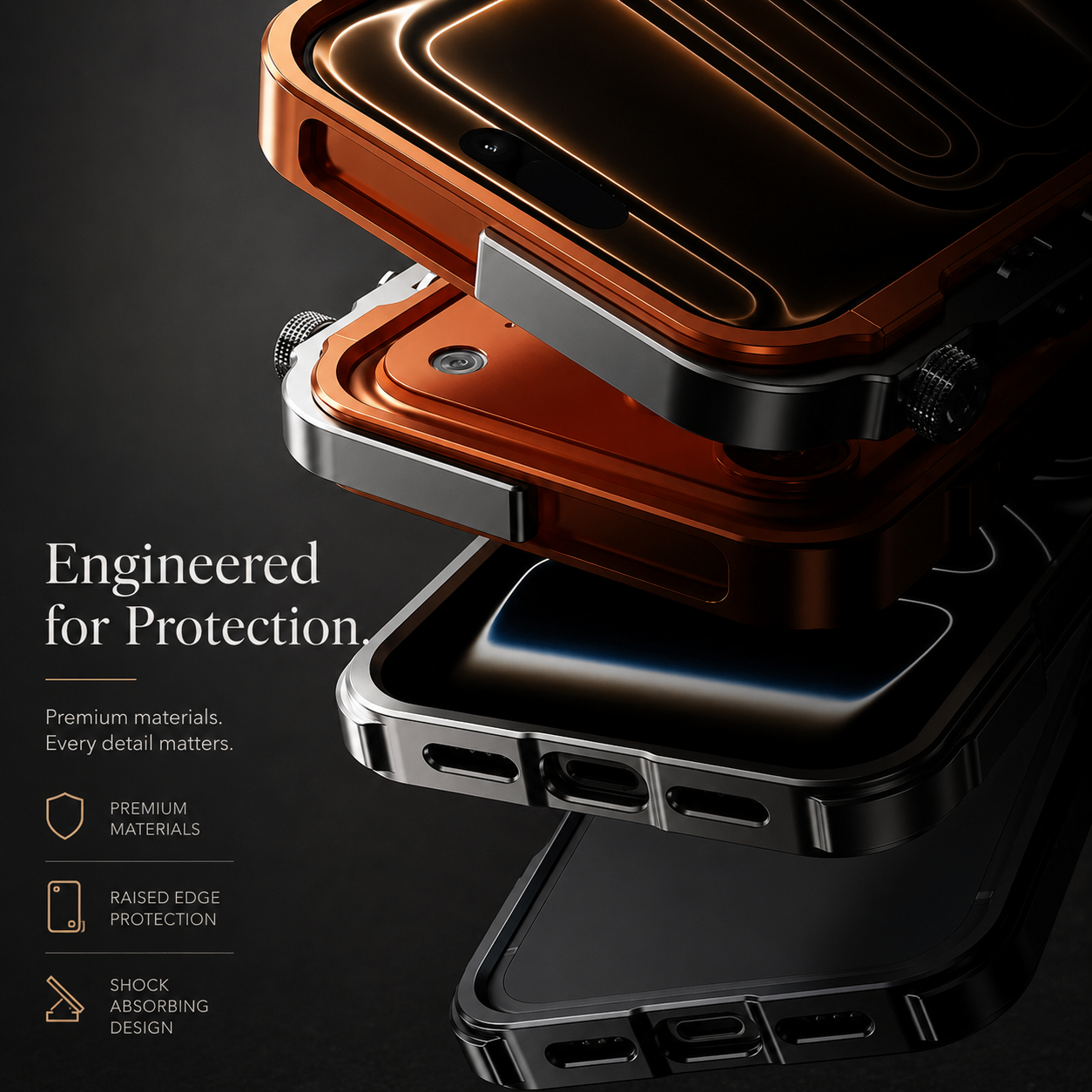 Premium iPhone Case MagSafe Compatible Magnetic Aluminum Bumper Frame Cover Shockproof Edge Protection Heat Dissipation Camera Lens Guard Slim Lightweight