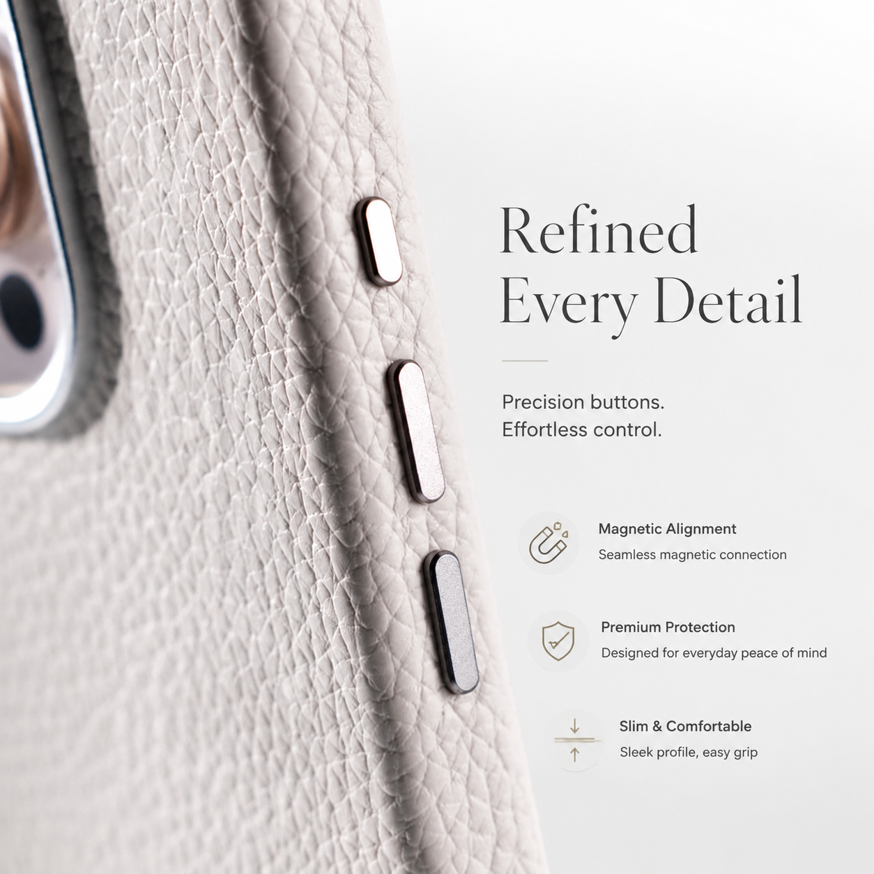 Premium iPhone Case MagSafe Compatible Leather Protective Cover Camera Lens Protection Shockproof Anti Scratch Business Slim Full Coverage