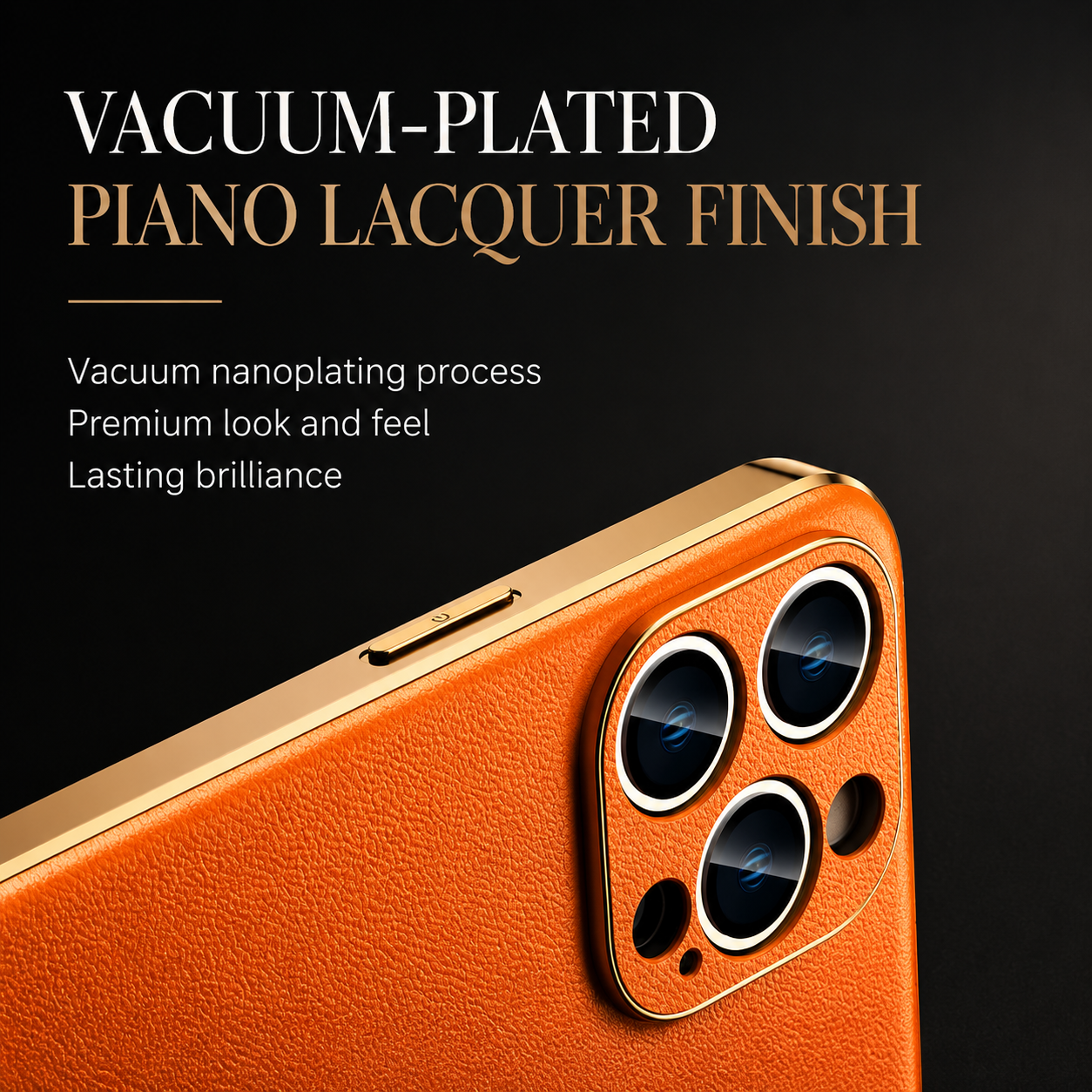 Premium iPhone Case Genuine Cowhide Leather Protective Cover MagSafe Compatible Camera Lens Protection Shockproof Plating Frame Slim Full Coverage
