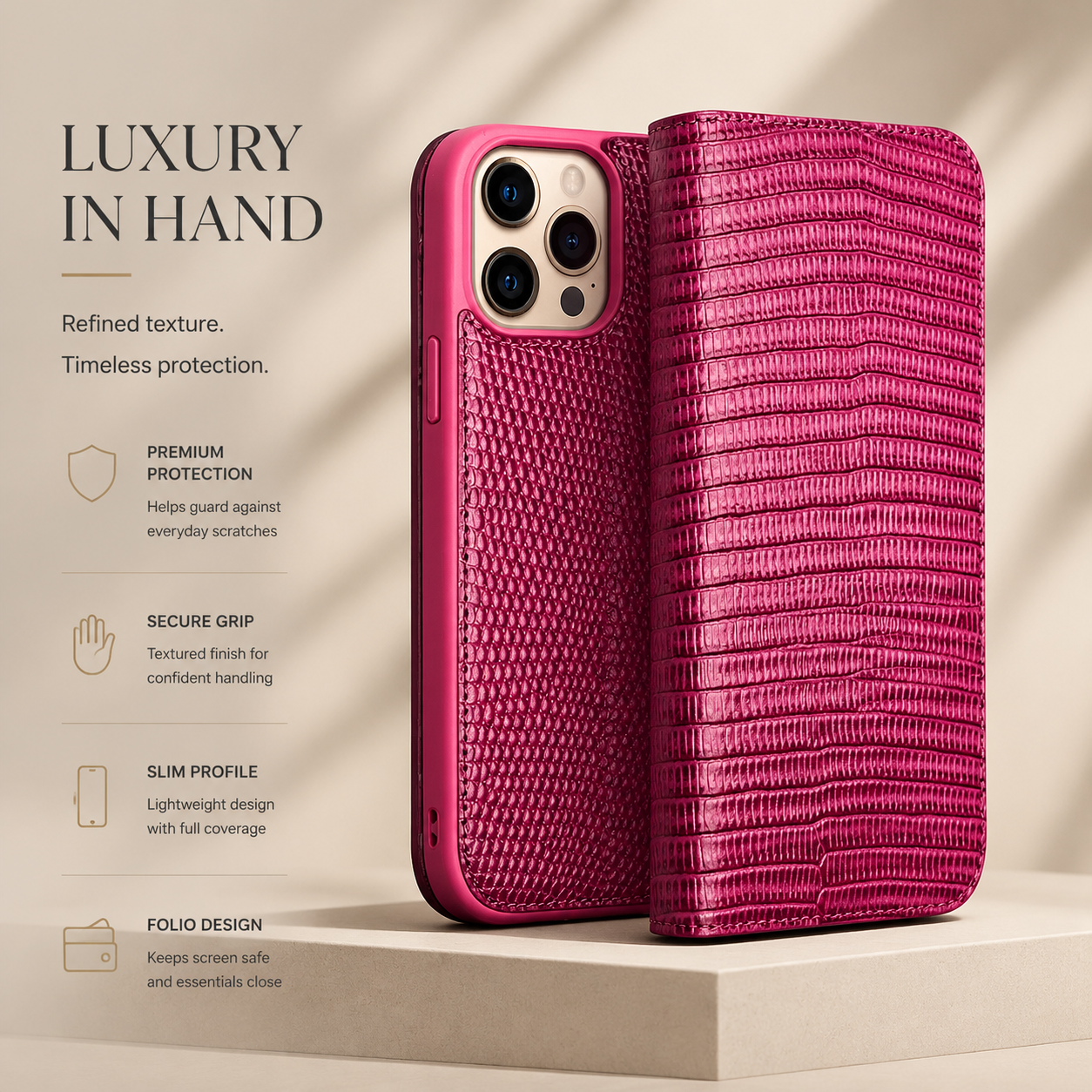 Premium iPhone Case Genuine Leather Wallet Flip Cover Card Holder Slim Shockproof Protective Cover Anti Scratch Lightweight Full Protection