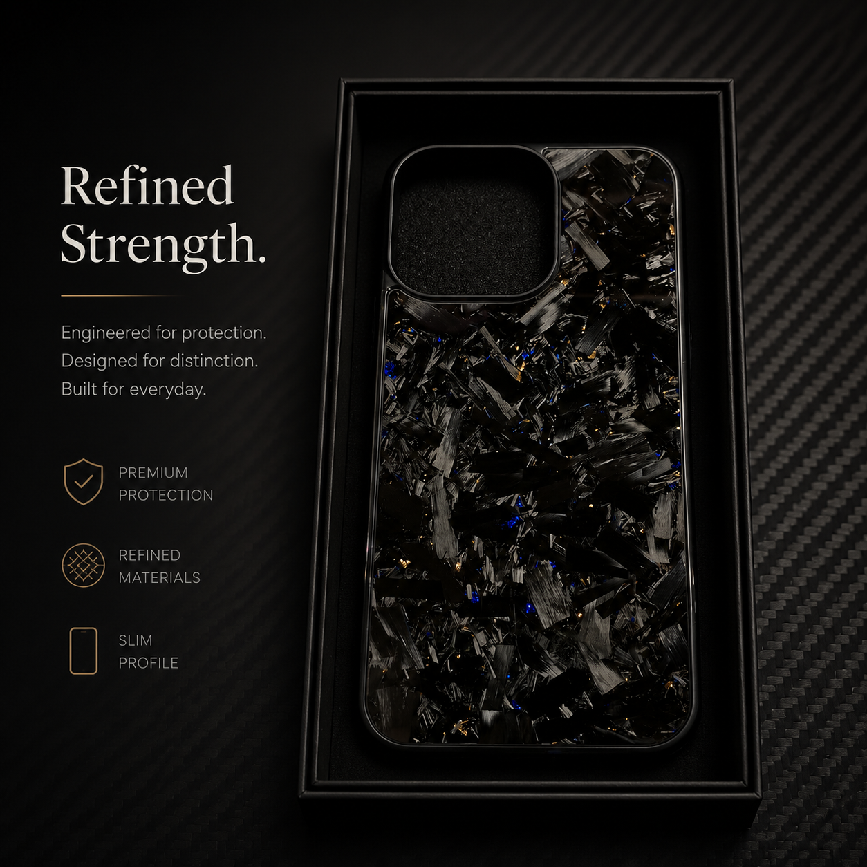 Premium iPhone Case MagSafe Compatible Forged Carbon Fiber Cover TPU Hybrid Full Coverage Magnetic Shockproof Anti Scratch Non Slip Slim Lightweight Protective Design