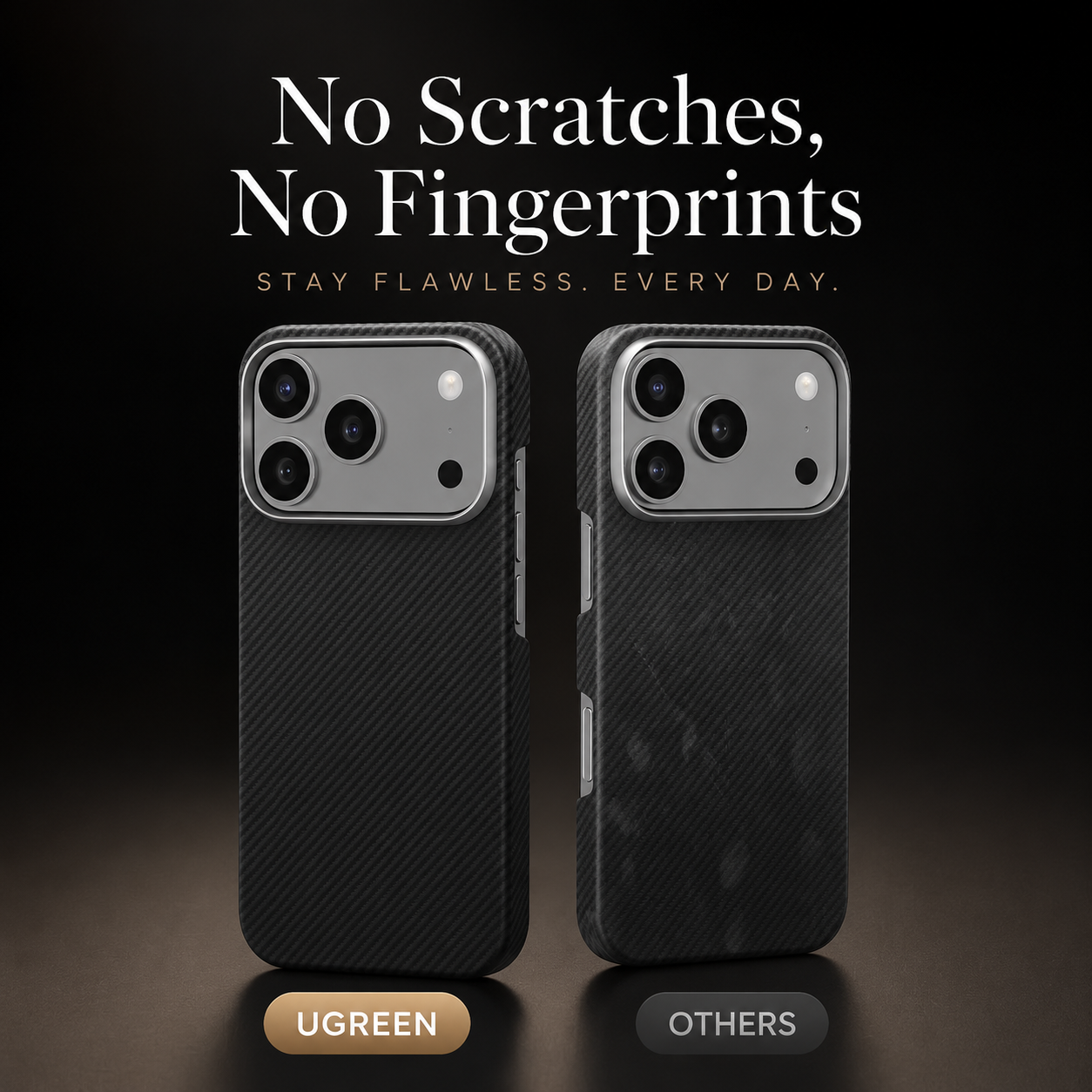 Premium iPhone Case Aramid Fiber Slim Hard Cover Matte Black Shockproof Protective Anti Scratch Lightweight Full Coverage Durable Design