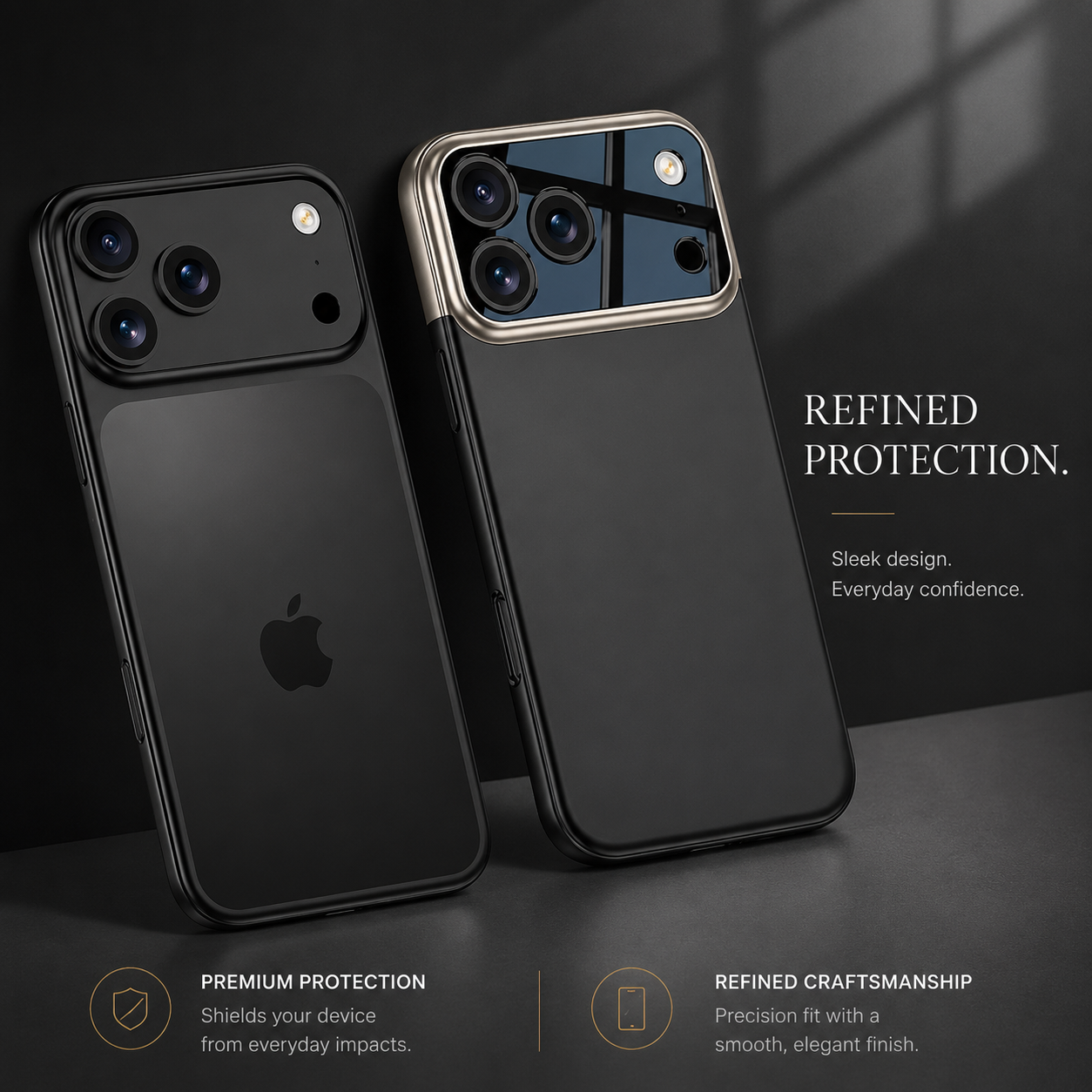 Premium iPhone Case Slim Hard Protective Cover Camera Lens Protection Shockproof Anti Scratch Matte Non Slip Two Tone Full Coverage