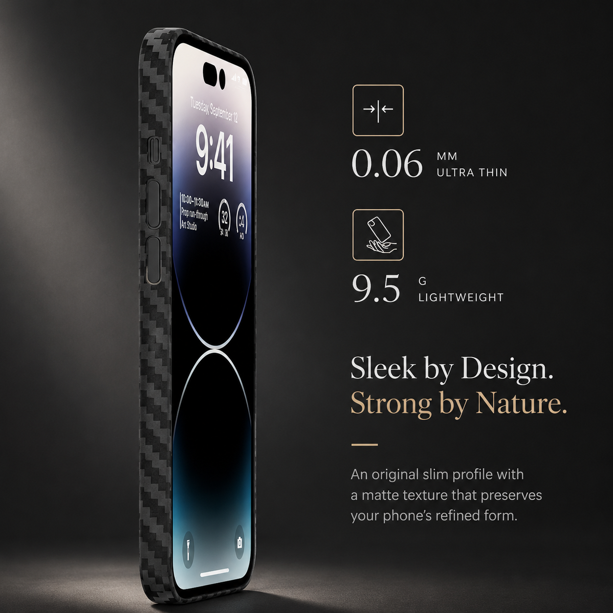 Premium iPhone Case Ultra Thin Carbon Fiber Matte Protective Cover Lightweight Anti Scratch Slim Hard Back Camera Protection Full Coverage