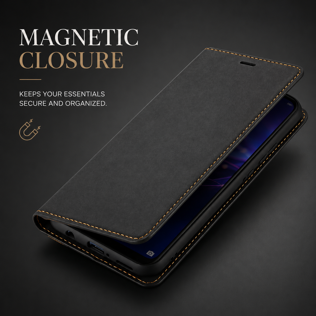 Premium iPhone Case MagSafe Compatible Wallet Flip Cover Card Holder Magnetic Closure Shockproof Camera Lens Protection Suede Leather Slim Full Coverage Cover