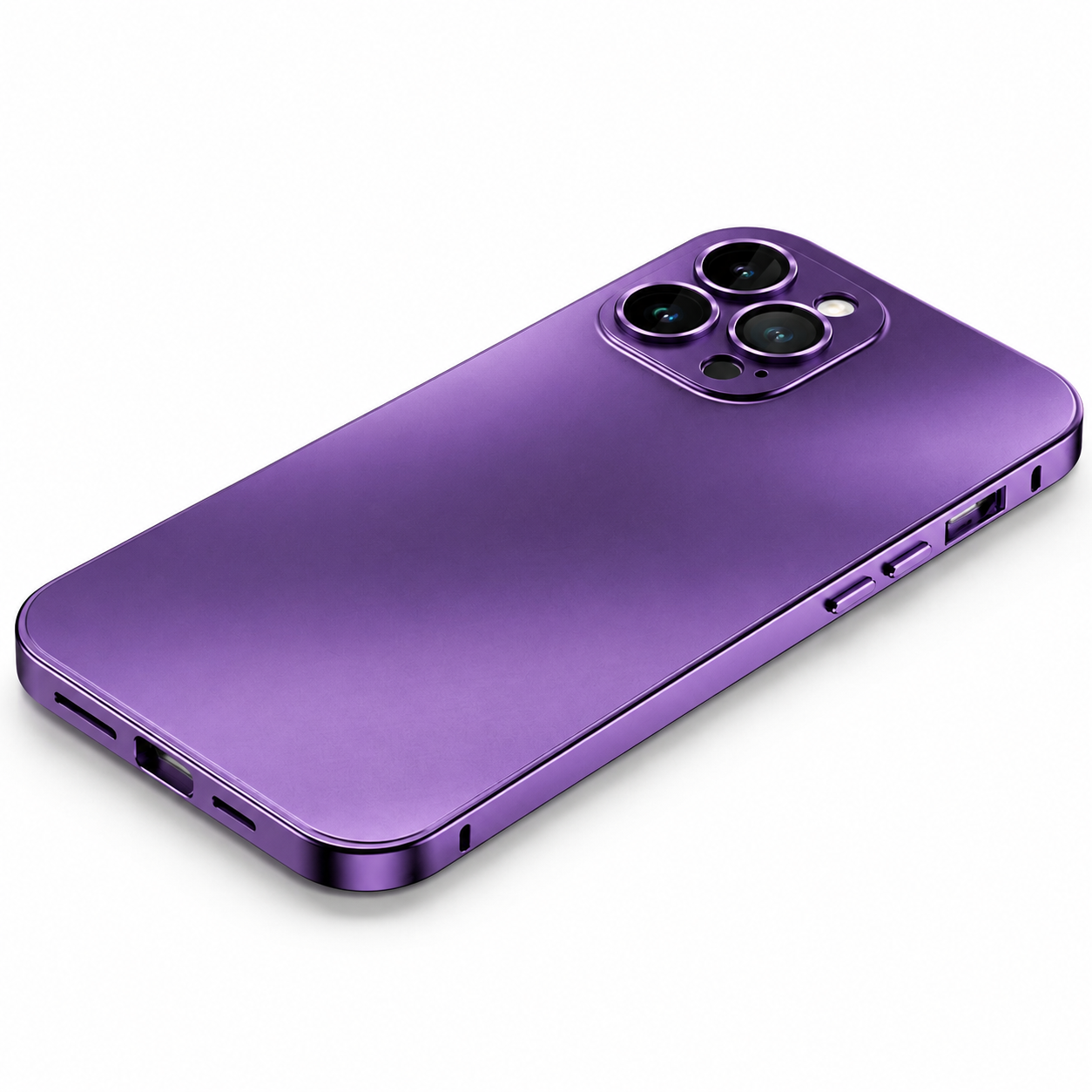 Premium iPhone Case Aluminum Metal Frame Protective Cover Shockproof Camera Lens Protection Wireless Charging Slim Lightweight PC Back Full Coverage