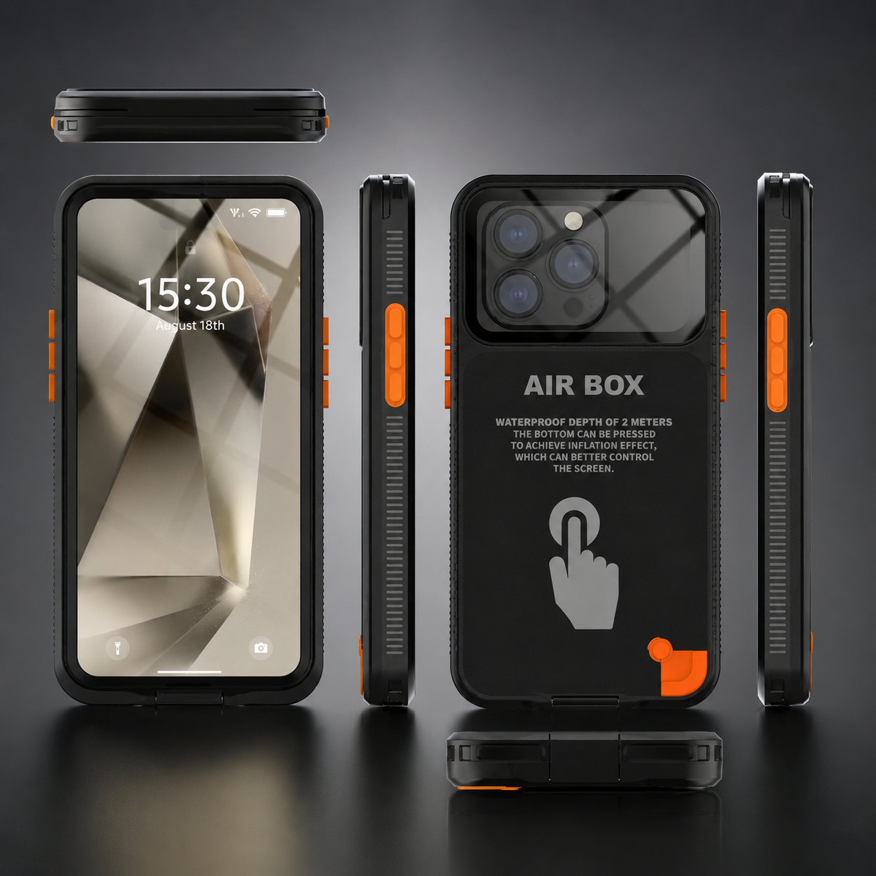Premium iPhone Case Waterproof IP68 Full Body Sealed Cover Shockproof Dustproof Protective Camera Lens Protection Underwater Outdoor Full Coverage