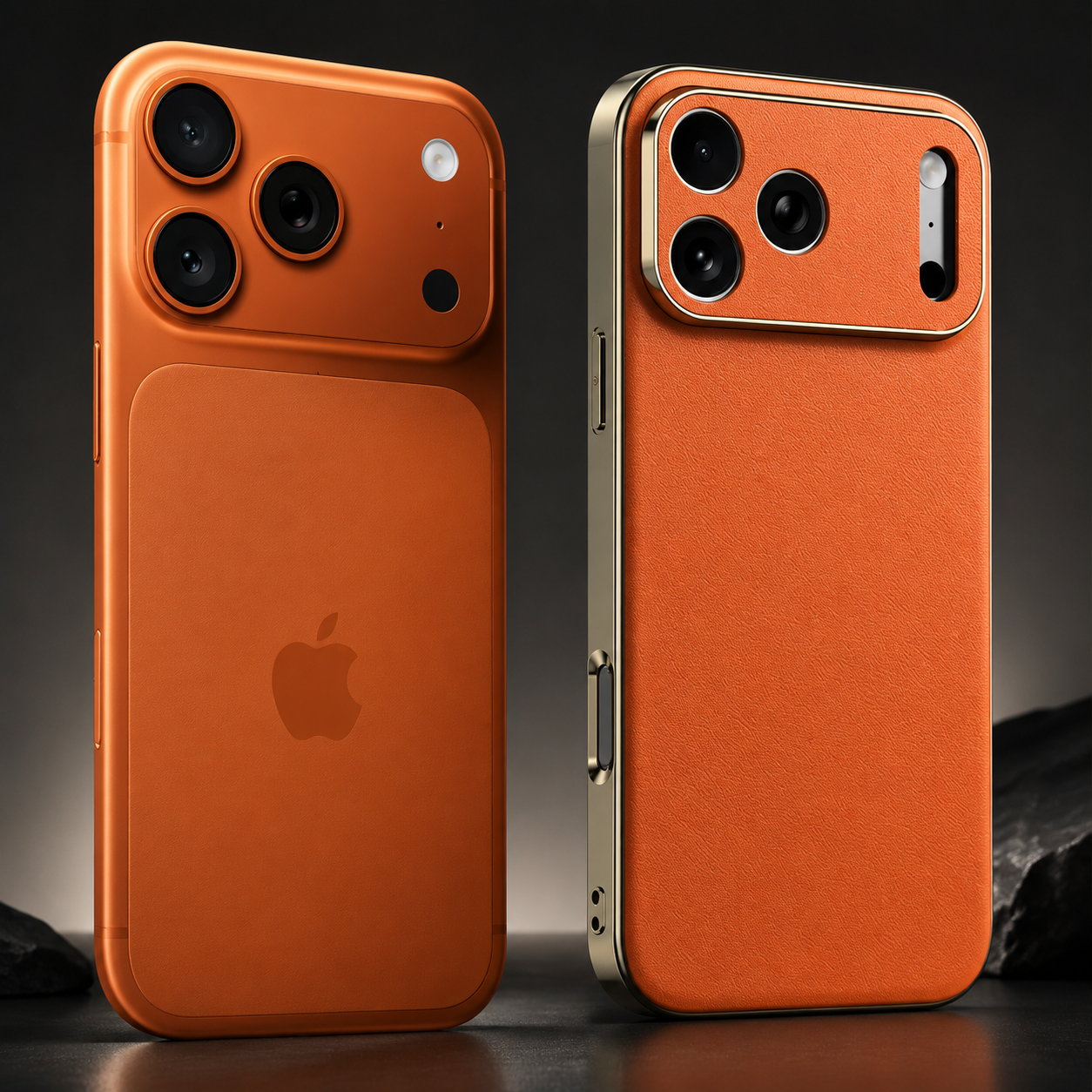 Premium iPhone Case Genuine Leather Cover Shockproof Protective Frame Full Camera Lens Protection Anti Slip Matte Finish Slim Full Coverage