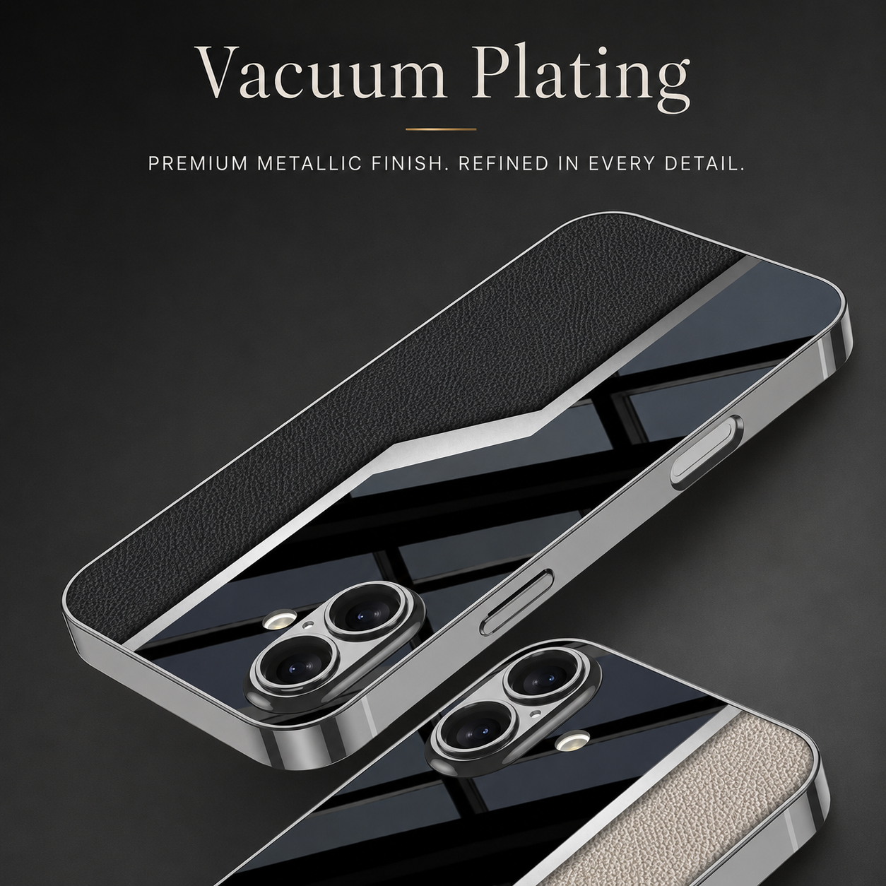 Premium iPhone Case Leather Plating Cover Soft TPU Edge Camera Lens Protection Shockproof Anti Scratch Ultra Thin Full Coverage Protective Design