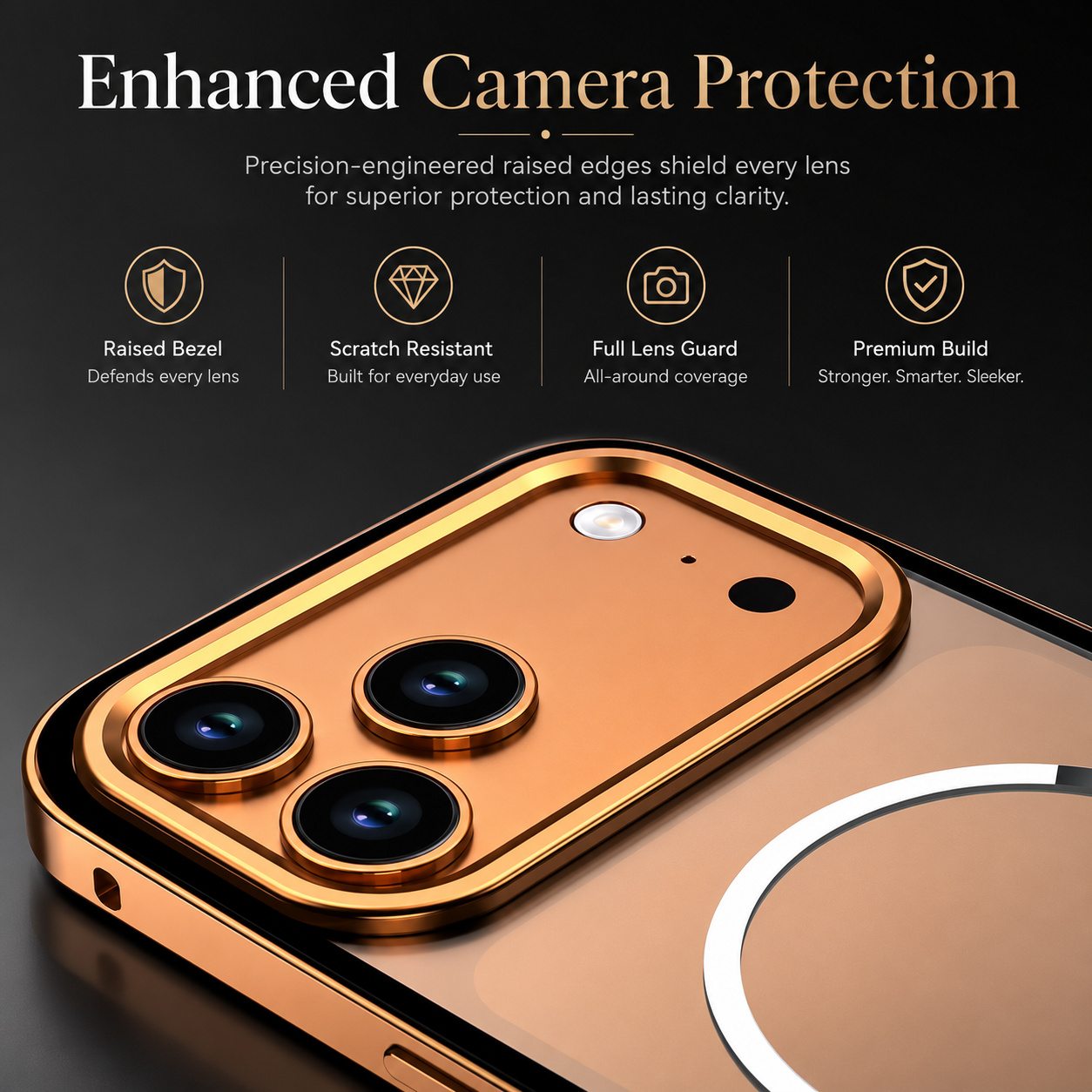 Premium iPhone Case MagSafe Compatible Magnetic Aluminum Frame Frosted Matte Shockproof Protective Camera Lens Protection Slim Design Full Coverage