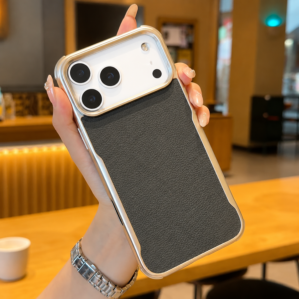 Premium iPhone Case MagSafe Compatible Magnetic PU Leather Protective Cover Metal Frame Shockproof Camera Lens Protection Anti Scratch Non Slip Full Coverage