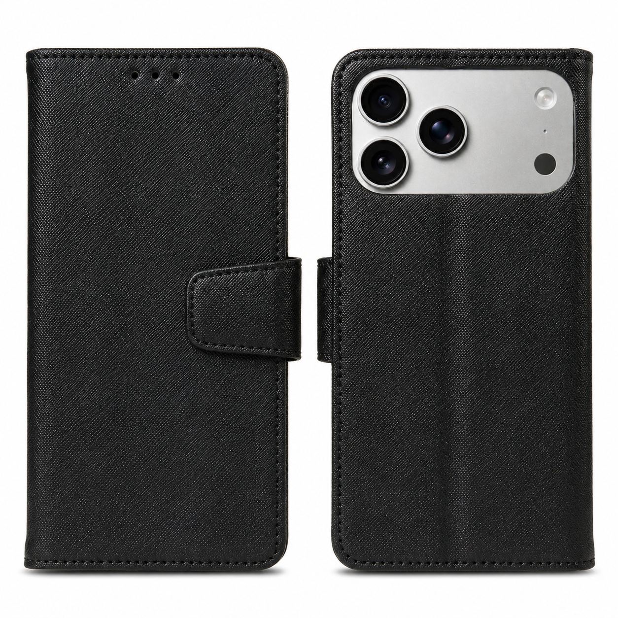 Premium iPhone Case Magnetic Leather Wallet Kickstand Shockproof MagSafe Compatible Card Holder Artificial Leather Full Coverage Protective Design