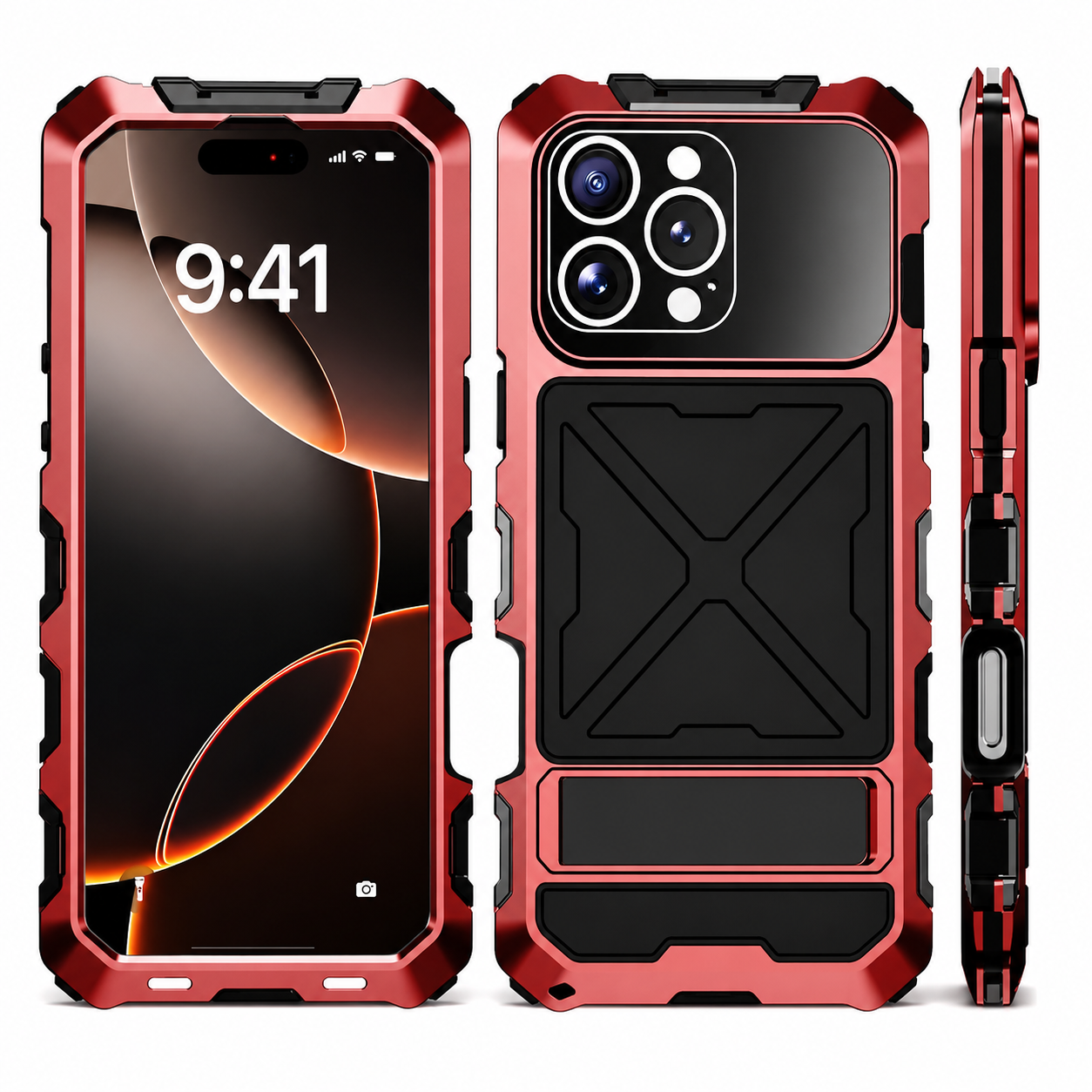 Premium iPhone Case MagSafe Compatible Magnetic Protective Cover 360 Metal Lock Frame Dual Tempered Glass Shockproof Camera Lens Guard Full Body Ultra Thin Design