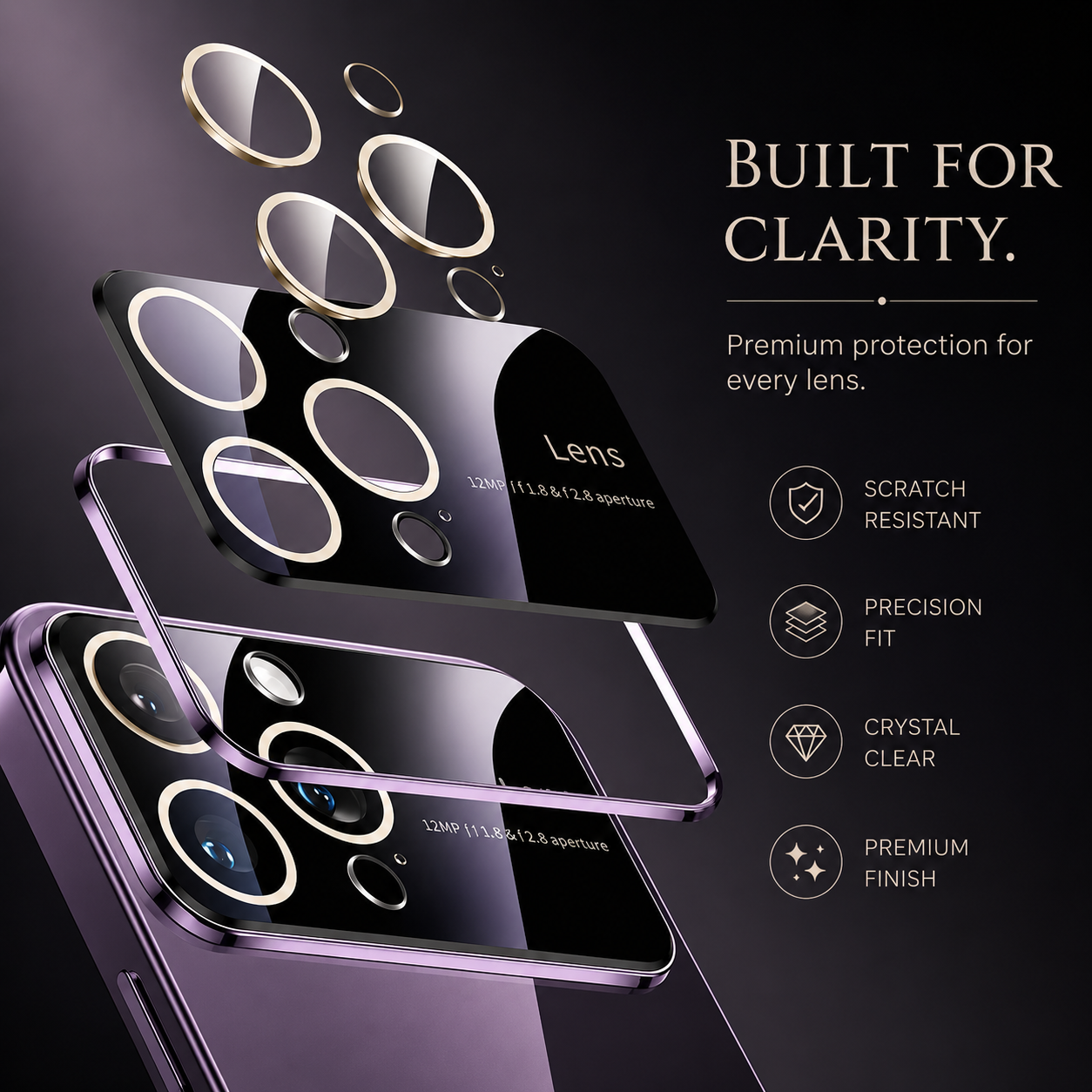 Premium iPhone Case Metal Back Protective Cover Shockproof Silicone Frame Camera Lens Protection Anti Scratch Heavy Duty Slim Full Coverage
