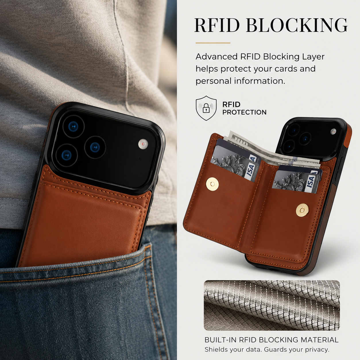 Premium iPhone Case Wallet Flip Cover Card Holder Magnetic Clasp Ring Kickstand PU Leather Shockproof Protective Cover Anti Scratch Full Protection Slim