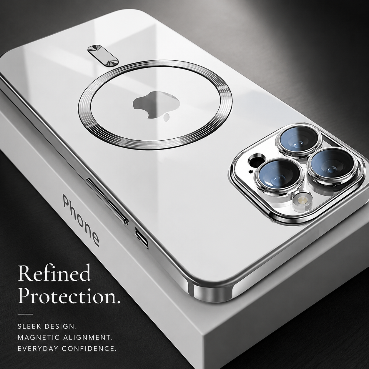 Premium iPhone Case MagSafe Compatible Magnetic Transparent Protective Cover Hard PC Back Silicone Bumper Shockproof Camera Lens Protection Anti Scratch Slim Design