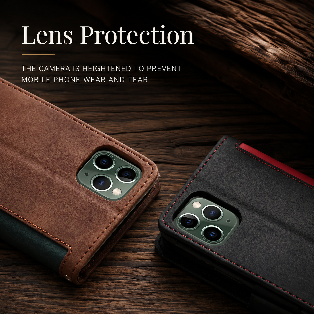 Premium iPhone Case Leather Wallet Flip Cover MagSafe Compatible Card Holder Magnetic Closure Shockproof Camera Protection Stand Full Coverage