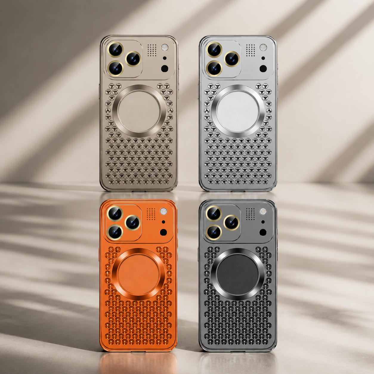 Premium iPhone Case Magnetic Aluminum Alloy Frame Shockproof Protective Cover Heat Dissipation Camera Lens Guard Slim Metal Design Full Coverage