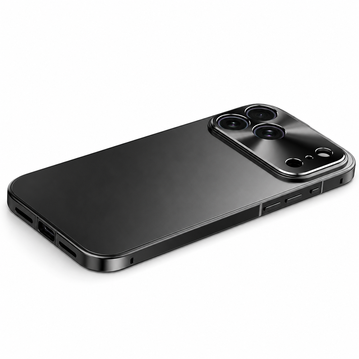 Premium iPhone Case Ultra Thin Aluminum Frame Frosted Matte Back Cover Shockproof Protective Camera Lens Guard Slim Design Full Coverage Anti Fingerprint