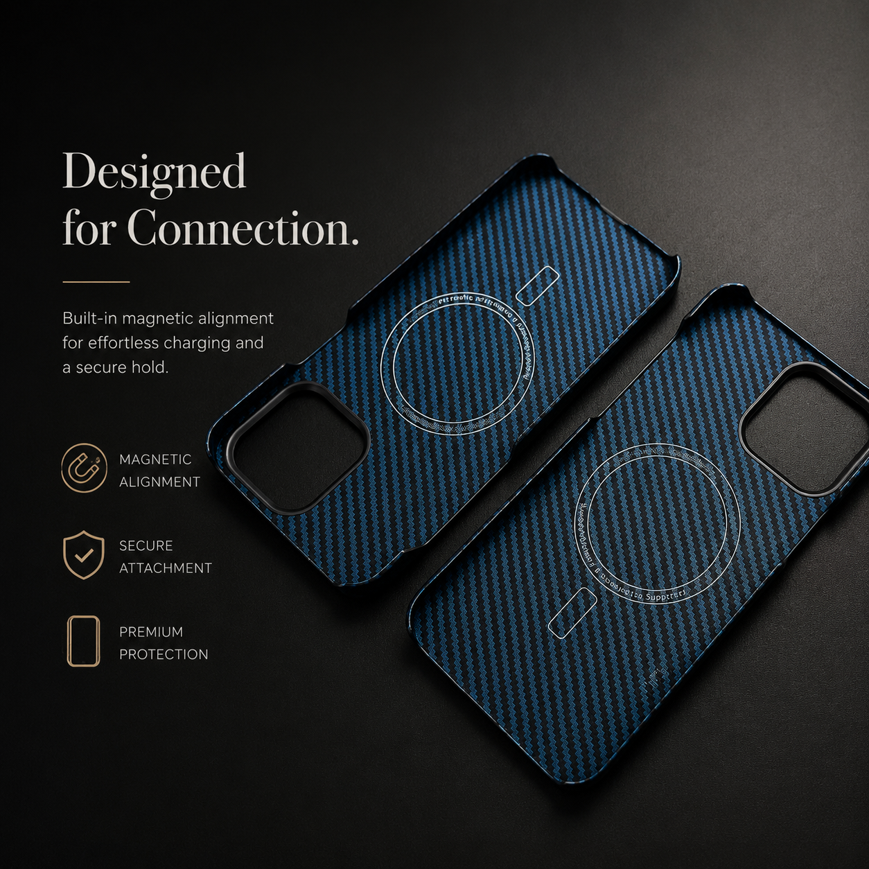 Premium iPhone Case MagSafe Compatible Ultra Thin Aramid Fiber Cover Carbon Texture Shockproof Lightweight Anti Scratch Half Wrapped Protective Design