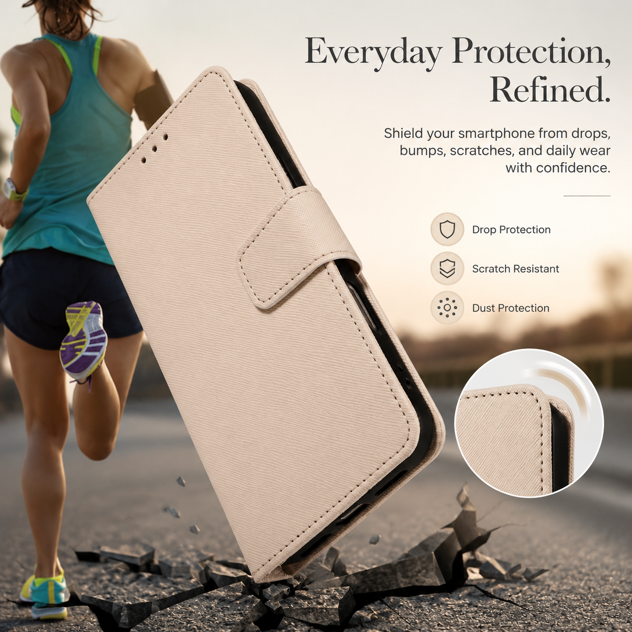 Premium iPhone Case Magnetic Leather Wallet Kickstand Shockproof MagSafe Compatible Card Holder Artificial Leather Full Coverage Protective Design