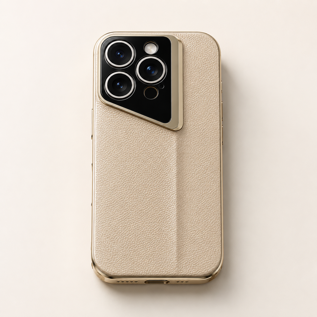 Premium iPhone Case Genuine Leather Shockproof Protective Cover Electroplated Hard Back Camera Lens Protection Anti Slip Grip Slim Full Coverage
