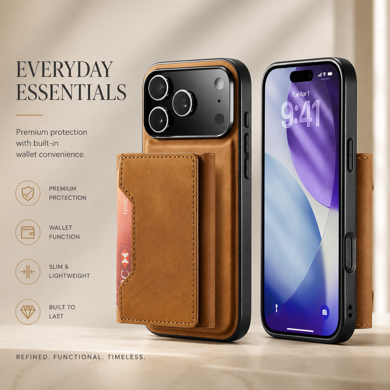 Premium iPhone Case Detachable Magnetic Wallet Cover Leather Card Holder Kickstand Shockproof Protective Cover Anti Scratch Full Body Slim