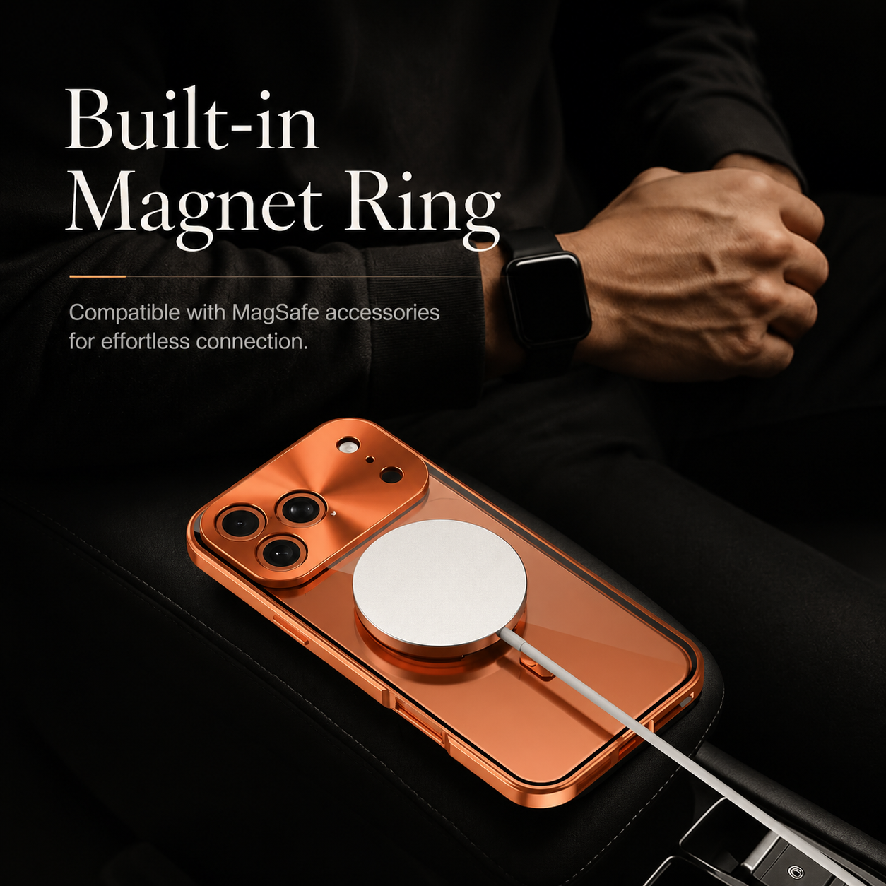 Premium iPhone Case MagSafe Compatible Magnetic Aluminum Frame Privacy Screen Protector Clear Back Shockproof Camera Lens Guard Slim Full Coverage