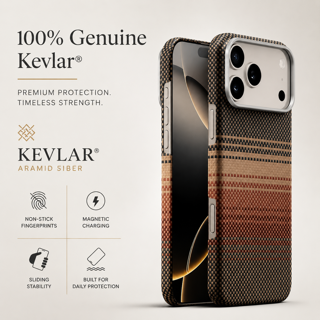 Premium iPhone Case MagSafe Compatible Aramid Carbon Fiber Ultra Thin Magnetic Protective Cover Shockproof Lightweight Slim Minimalist Design