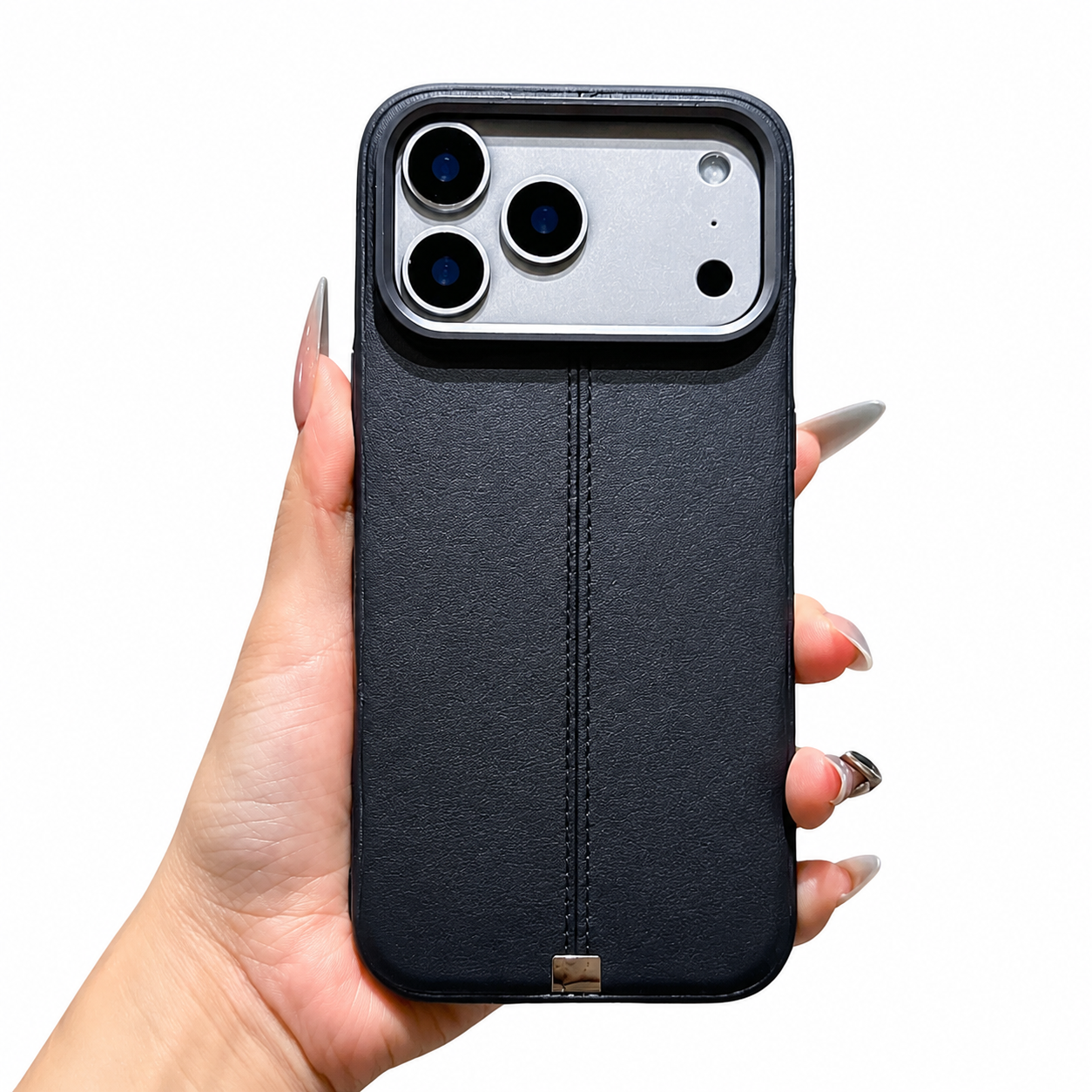 Premium iPhone Case Business Leather MagSafe Magnetic Cover Metal Button Shockproof Anti Fall Slim Full Coverage Anti Scratch Protective Design
