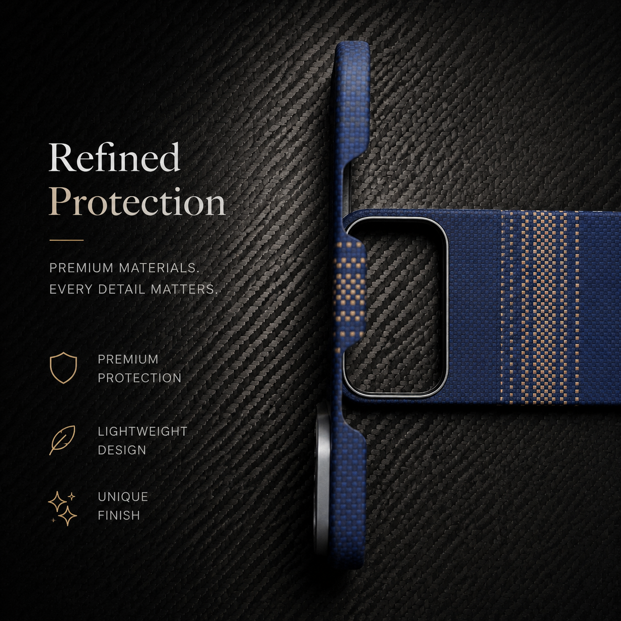 Premium iPhone Case MagSafe Compatible Ultra Thin Aramid Fiber Cover Carbon Texture Shockproof Lightweight Anti Scratch Half Wrapped Protective Design
