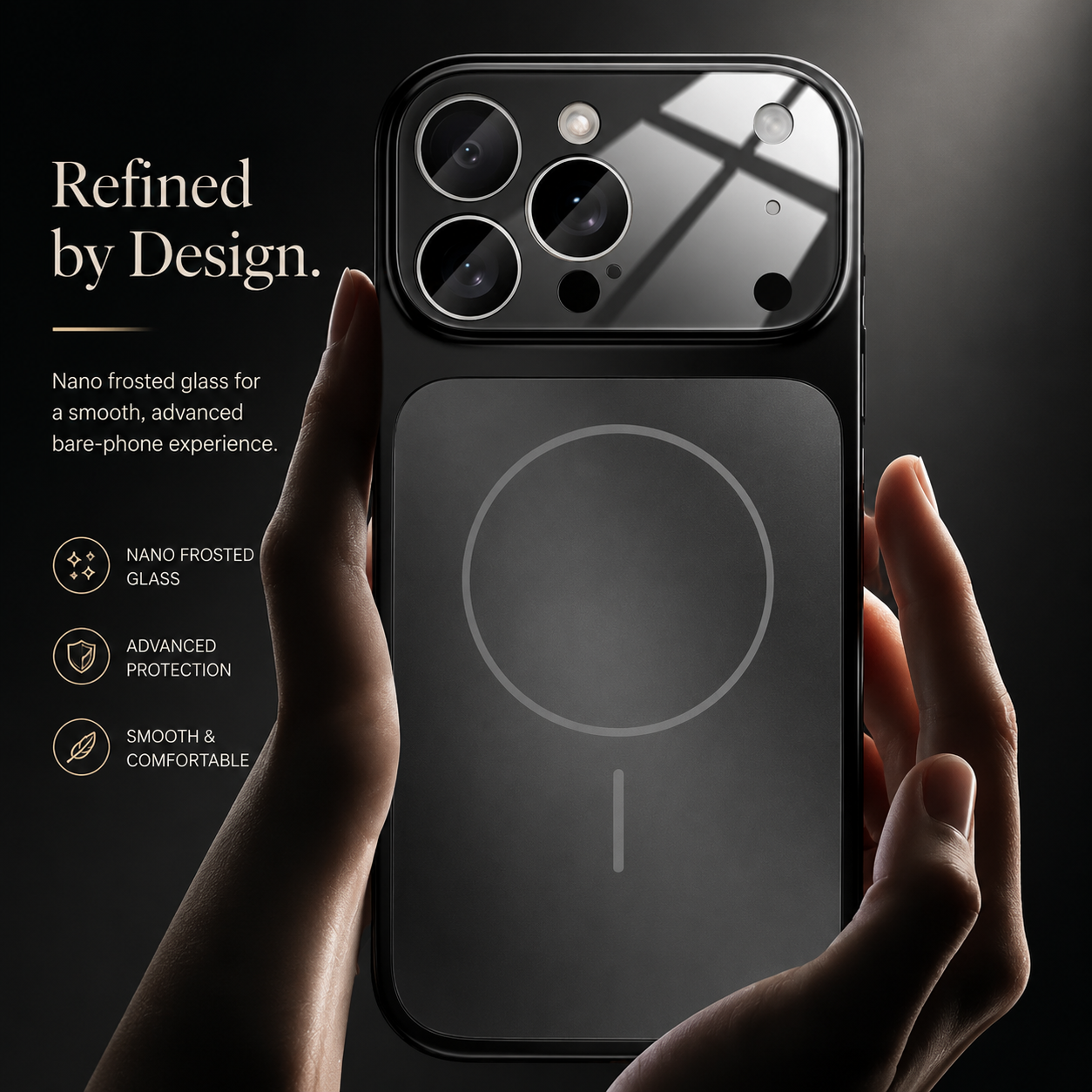 Premium iPhone Case MagSafe Compatible Magnetic Nano Matte Glass Back Cover Shockproof Armor Frame Camera Lens Protection Ultra Thin Full Coverage