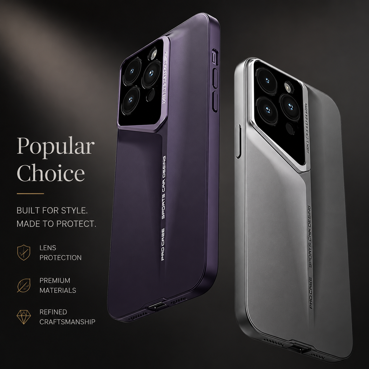 Premium iPhone Case Ultra Slim Matte Hard PC Cover Shockproof Anti Fingerprint Frosted Lens Protection Non Slip Full Coverage Protective Design