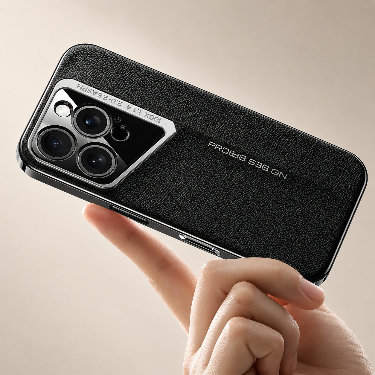 Premium iPhone Case Genuine Leather Shockproof Protective Cover Electroplated Hard Back Camera Lens Protection Anti Slip Grip Slim Full Coverage