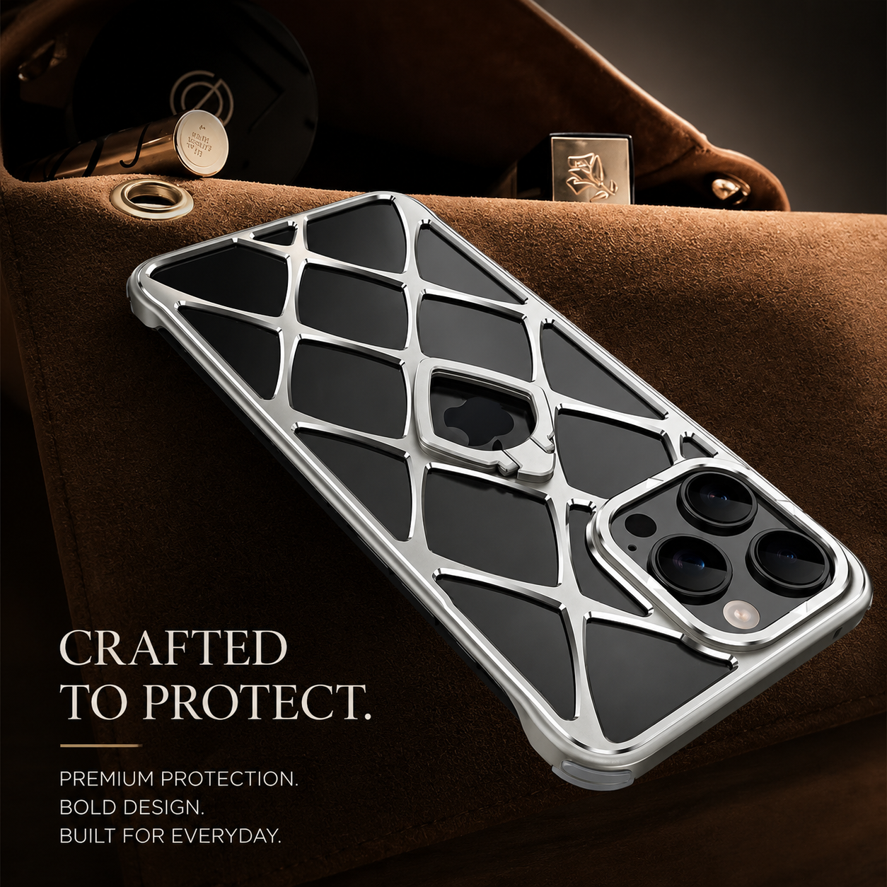 Premium iPhone Case MagSafe Compatible Magnetic Ultra Light Metal Frame Cooling Back Built-in Stand Shockproof Camera Protection Slim Full Coverage