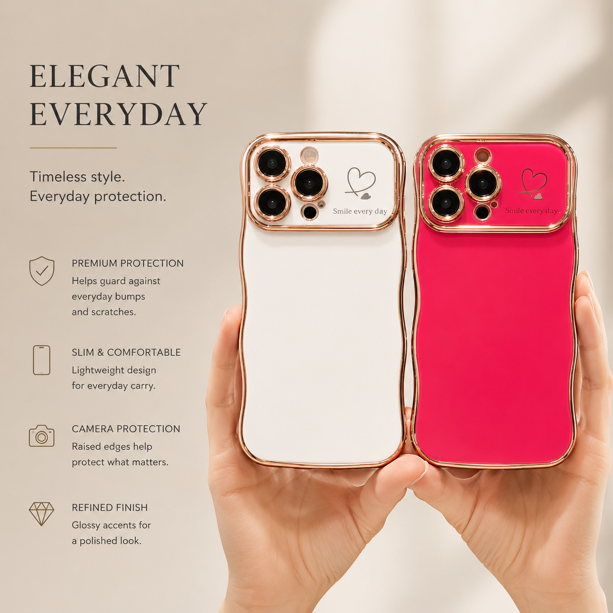 Premium iPhone Case MagSafe Compatible Transparent Plating Wave Heart Design Shockproof Protective Cover Camera Lens Protection Ultra Thin Full Coverage