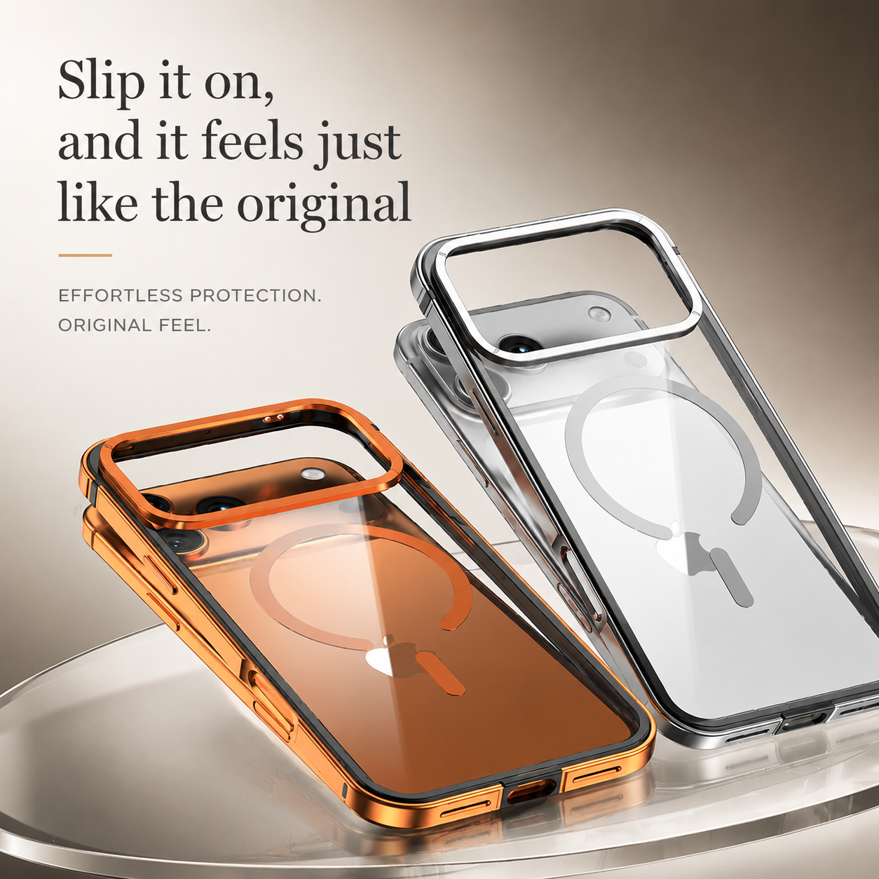 Premium iPhone Case MagSafe Compatible Magnetic Clear Back Aluminum Frame Shockproof Protective Cover Camera Lens Guard Slim Full Coverage Design