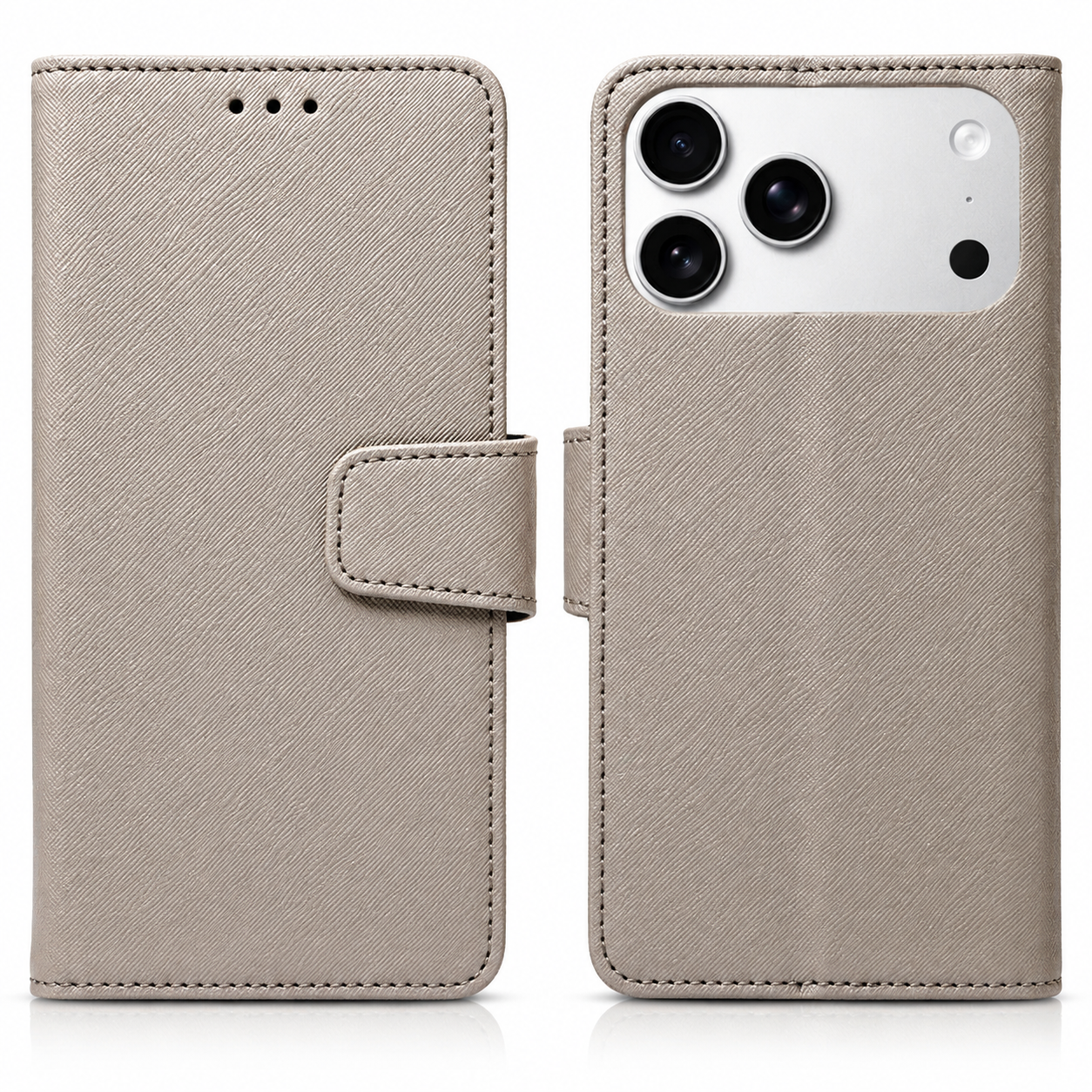 Premium iPhone Case Magnetic Leather Wallet Kickstand Shockproof MagSafe Compatible Card Holder Artificial Leather Full Coverage Protective Design