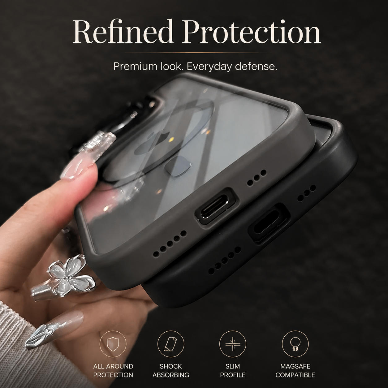 Premium iPhone Case MagSafe Compatible Shockproof Bumper Protective Cover Full Body Protection Camera Lens Guard Magnetic Slim Durable Design