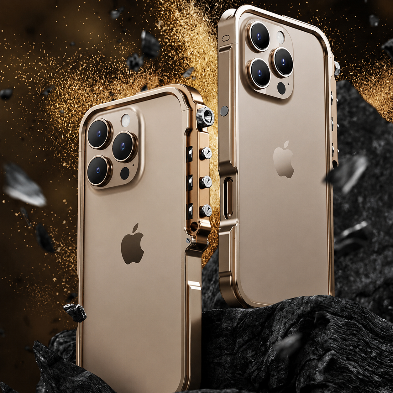 Premium iPhone Case Magnetic Aluminum Alloy Cyberpunk Bumper Heat Dissipation Shockproof Non Slip Lightweight Full Coverage Protective Design