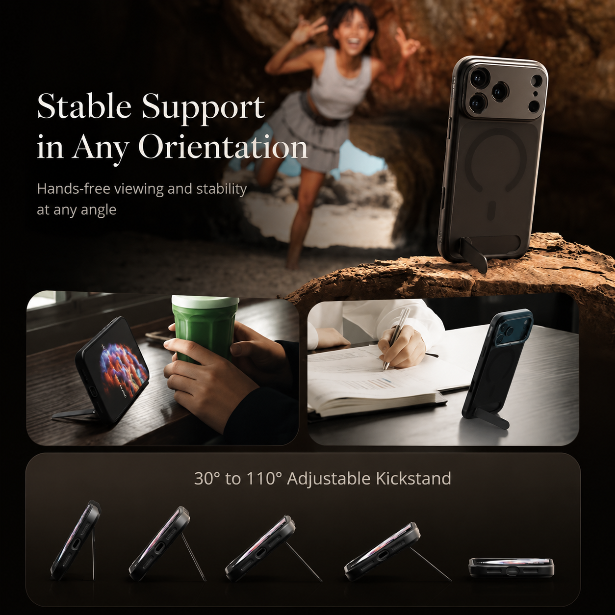 Premium iPhone Case Photography Cover MagSafe Compatible 67mm Filter Mount 17mm Lens Support Kickstand Shockproof Full Coverage Protective Design