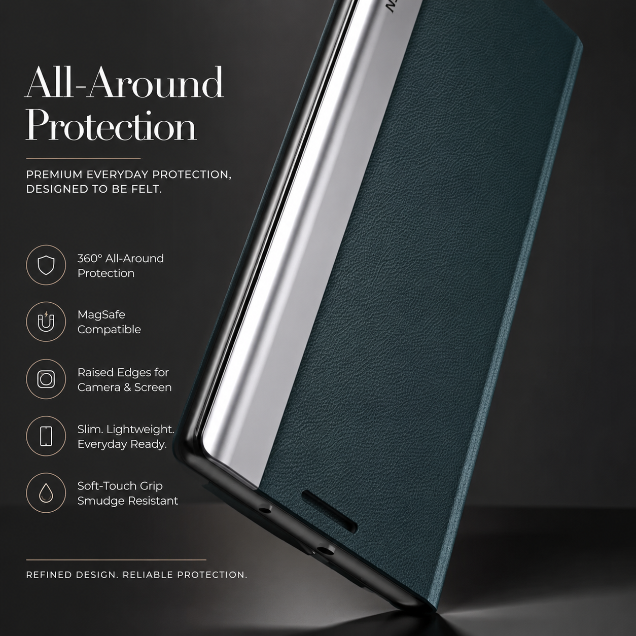 Premium iPhone Flip Wallet Case MagSafe Compatible Magnetic Card Holder Shockproof Protective Cover PU Leather Stand Full Screen Protection Slim Design