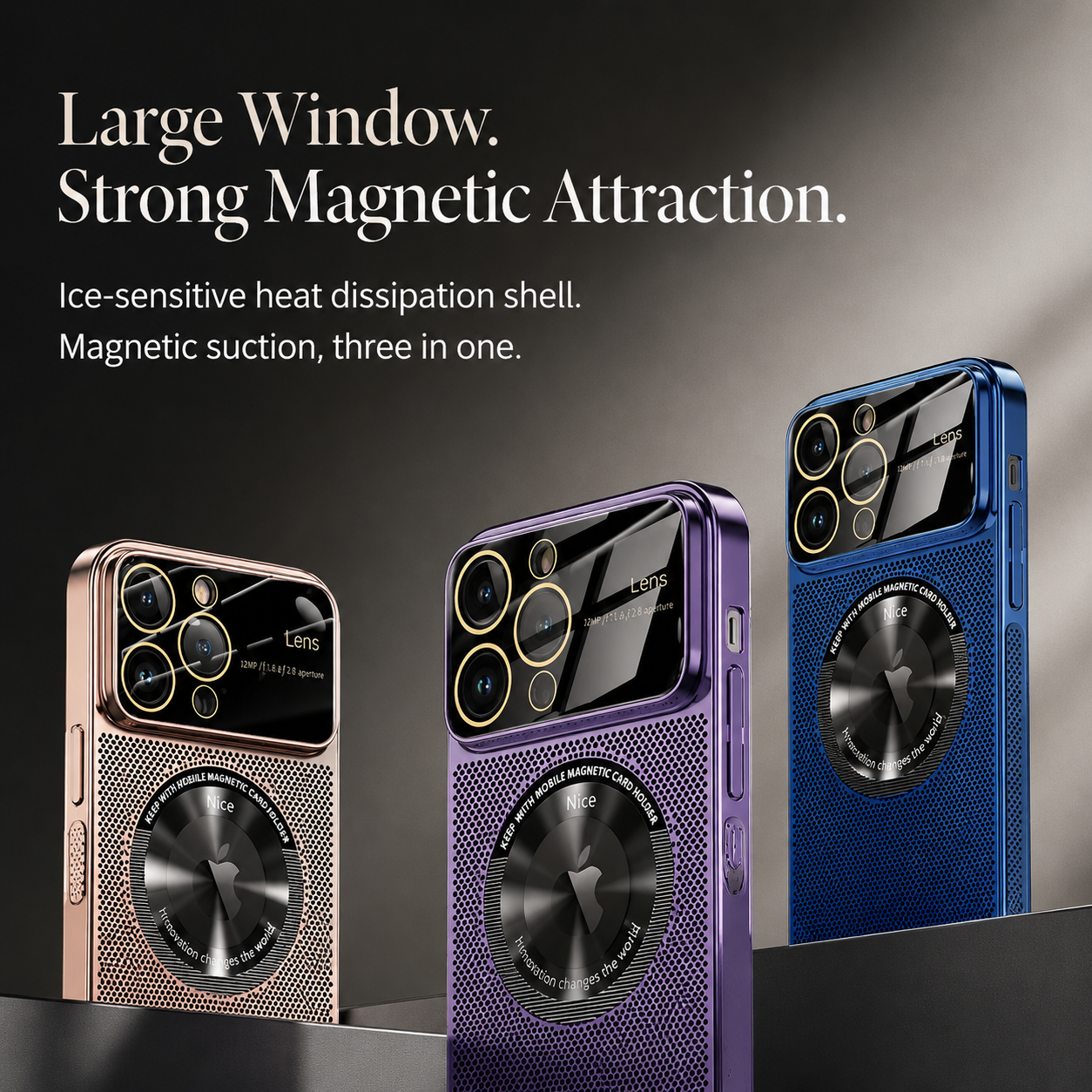 Premium iPhone Case MagSafe Compatible Magnetic Protective Cover Cooling Mesh Back Shockproof Camera Lens Protection Slim Full Coverage