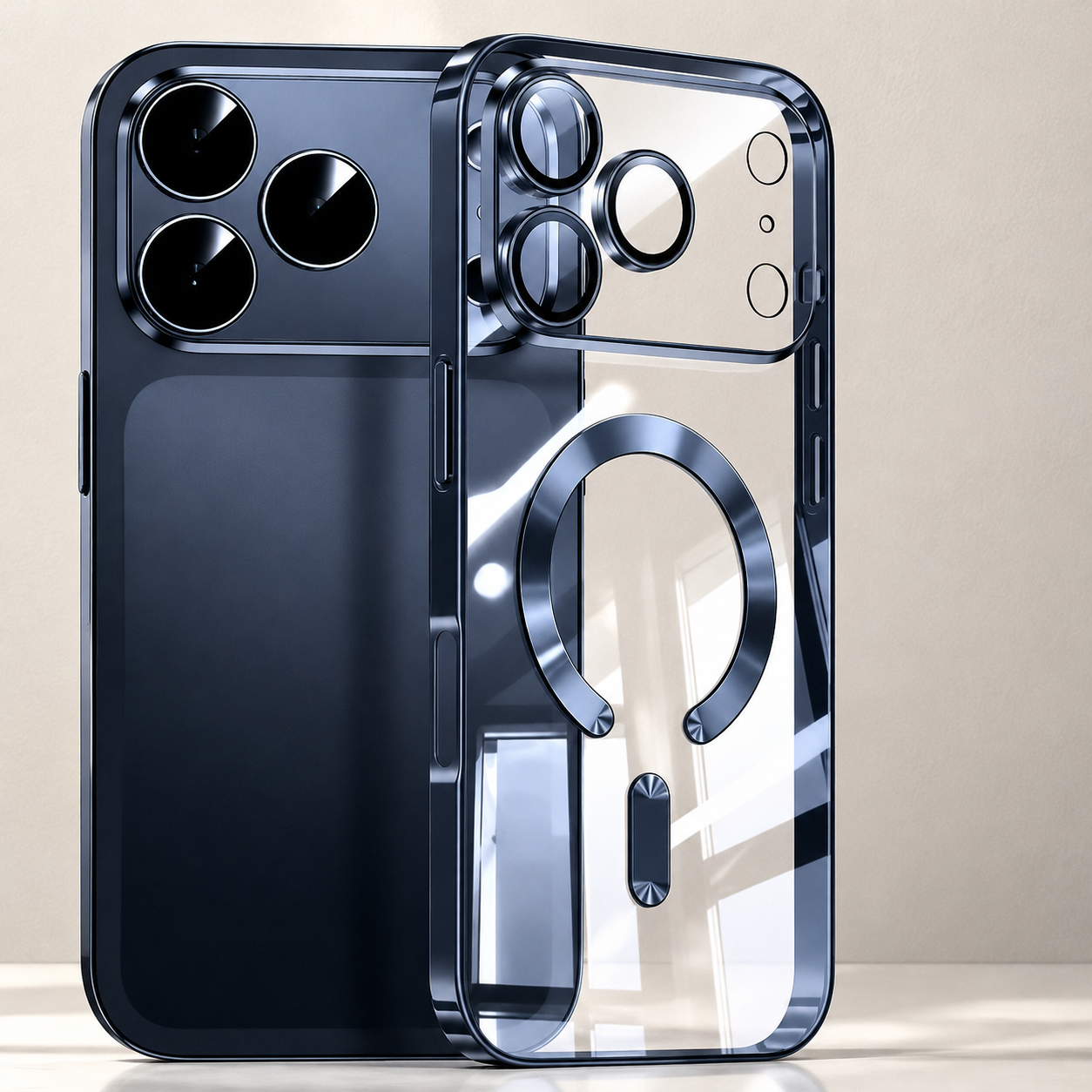 Premium iPhone Case Magnetic Plating MagSafe Compatible Clear Back Bumper Shockproof PC TPU Anti Scratch Anti Fingerprint Slim Full Coverage Protective Design