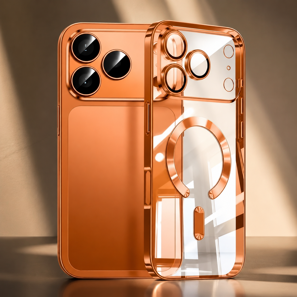 Premium iPhone Case Magnetic Plating MagSafe Compatible Clear Back Bumper Shockproof PC TPU Anti Scratch Anti Fingerprint Slim Full Coverage Protective Design