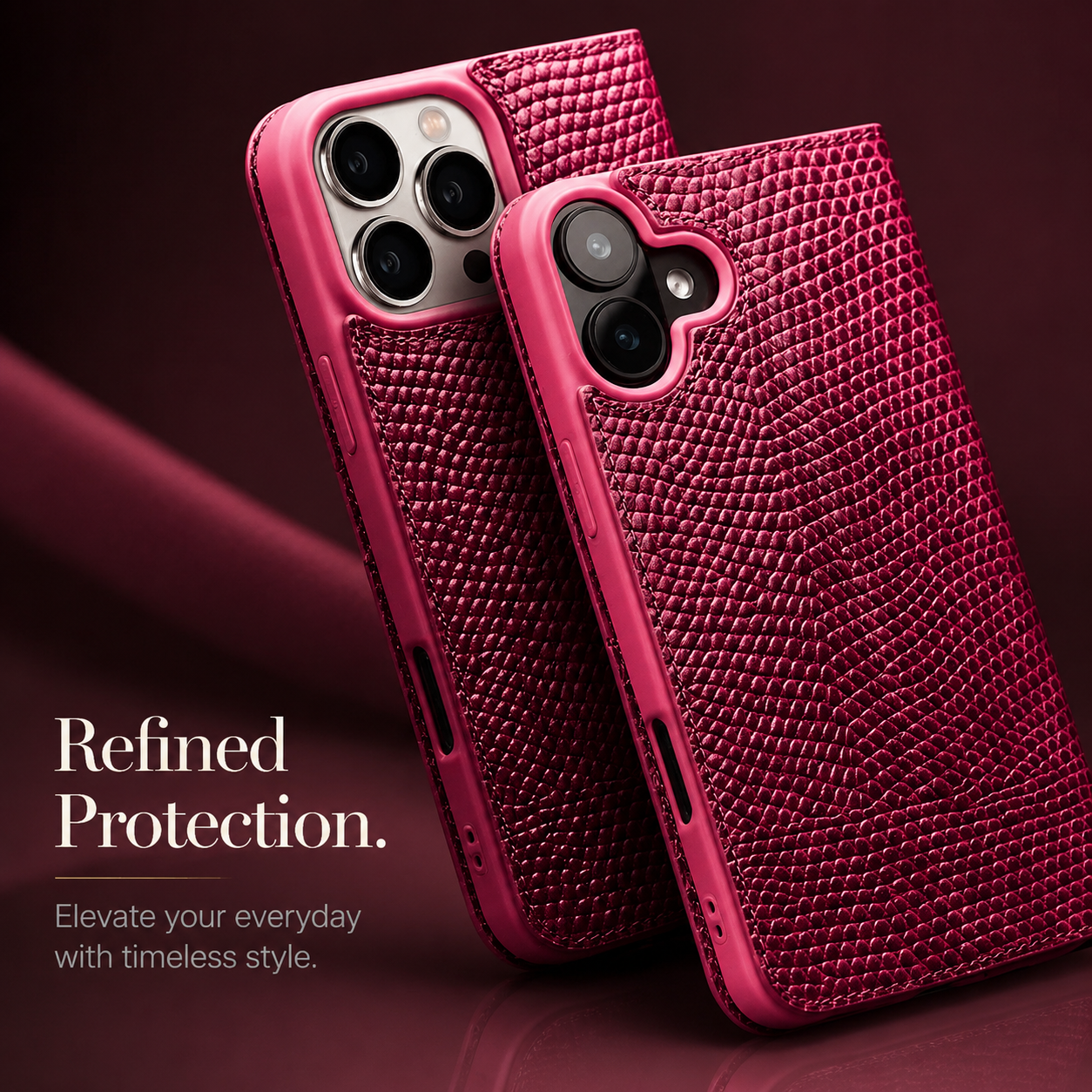 Premium iPhone Case Genuine Leather Flip Cover Wallet Card Holder Magnetic Closure Shockproof Camera Protection Crocodile Grain Stand Full Coverage