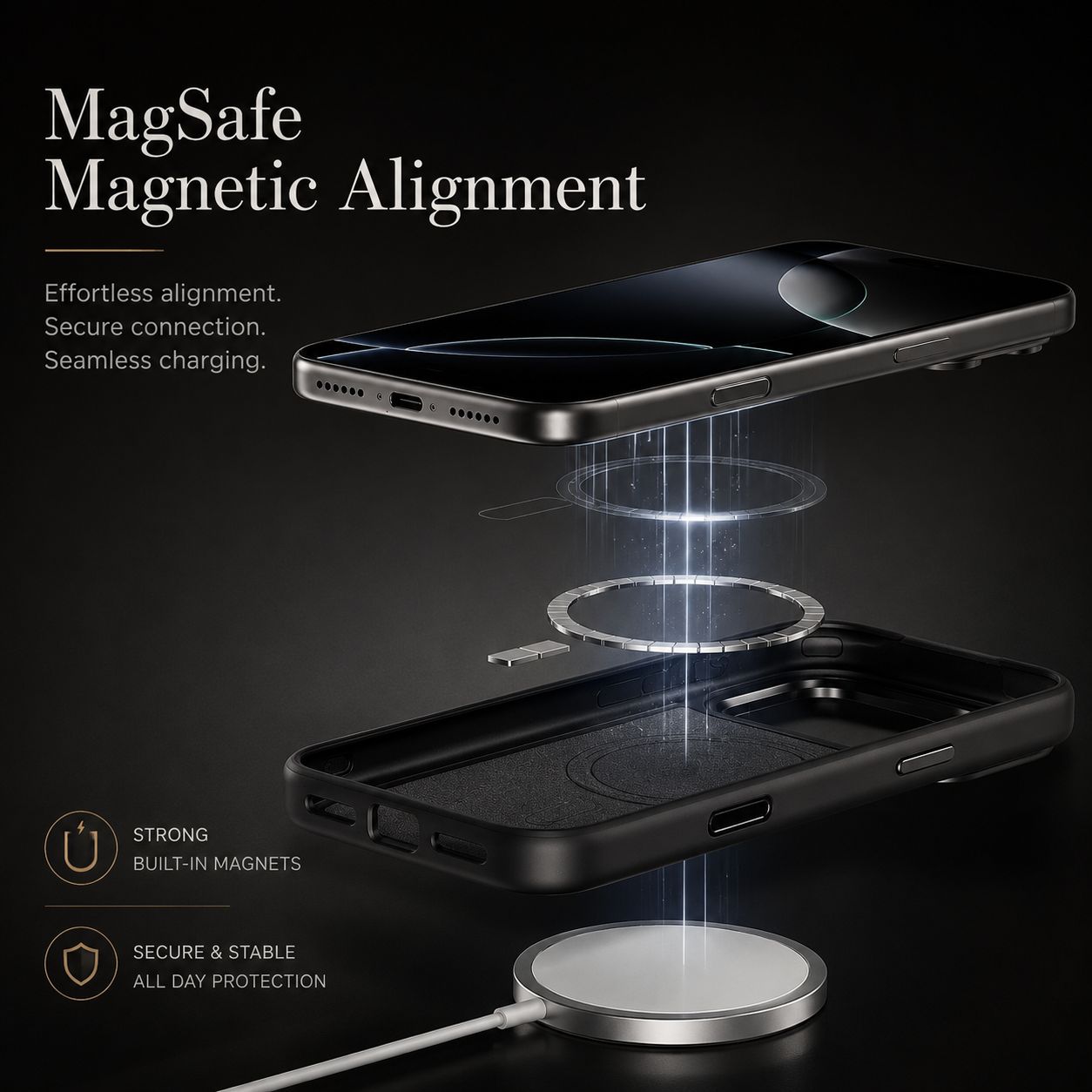 Premium iPhone Case MagSafe Compatible Kevlar Aramid Fiber Half Wrapped Cover Slim Magnetic Shockproof Protective Anti Scratch Matte Lightweight Design