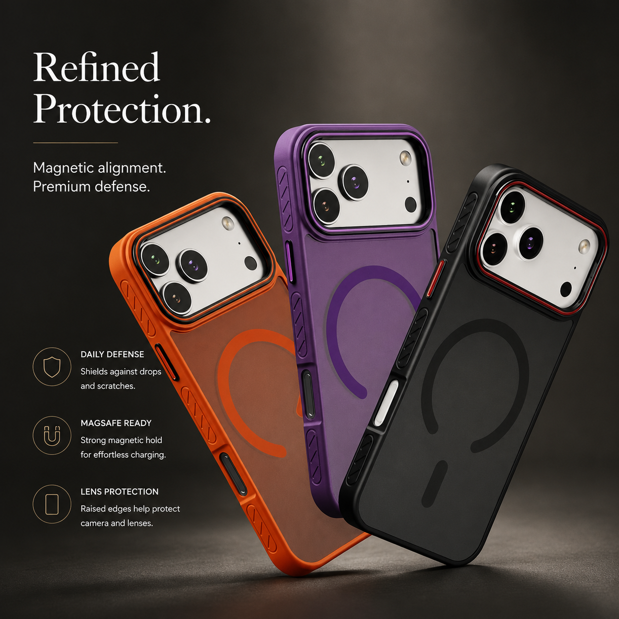 Premium iPhone Case MagSafe Compatible Matte Transparent Cover Magnetic PC TPU Hybrid Shockproof Anti Fingerprint Protective Slim Case